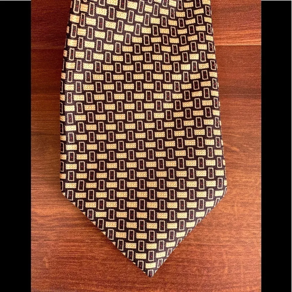 🌿SALE🌿NICK HILTON Collection Black Gold Silk Necktie